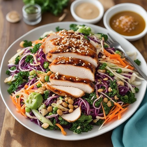 Honey ginger sesame chicken salad