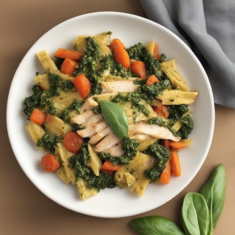 Chicken with spinach and walnut pesto